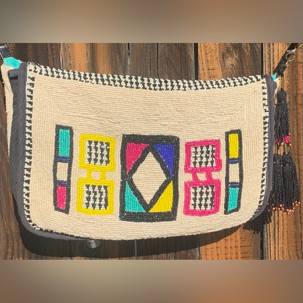 Anthropologie Jasper & Jeera beaded crossbody bag.
